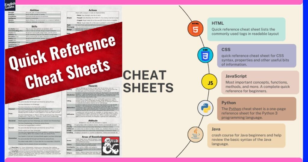 Benefits of using a cheatsheet for quick reference